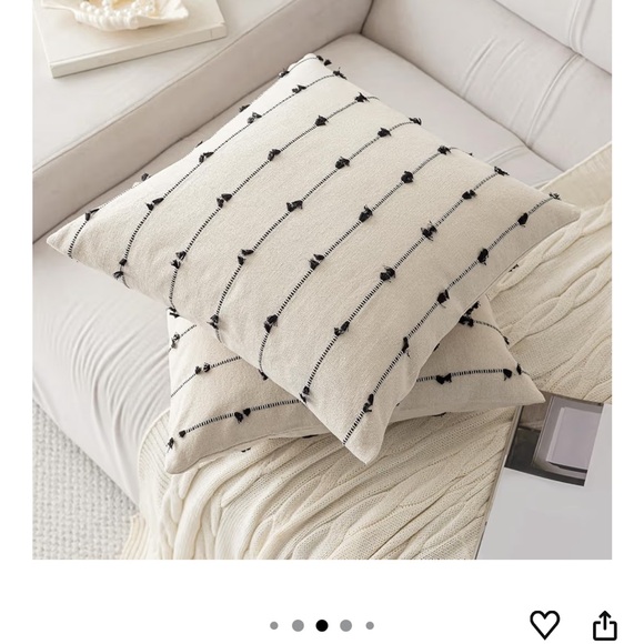 Elegant Cream and Black Accent Pillows - Picture 3 of 7